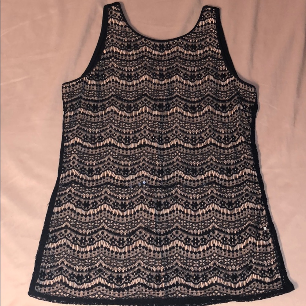 Women’s Reversible Black Lace Tank